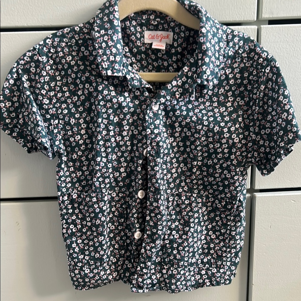 Cat & Jack Kids Floral Shirt - Blue
